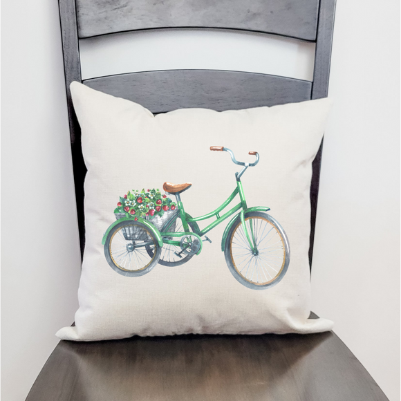 Strawberry Bicycle Pillow Cover