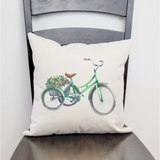 Strawberry Bicycle Pillow Cover