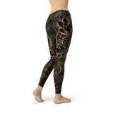 Women's Koi Fish Black Leggings