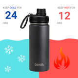 DRINCO® 18oz Stainless Steel Sport Water Bottle - Black Orchid Lavender
