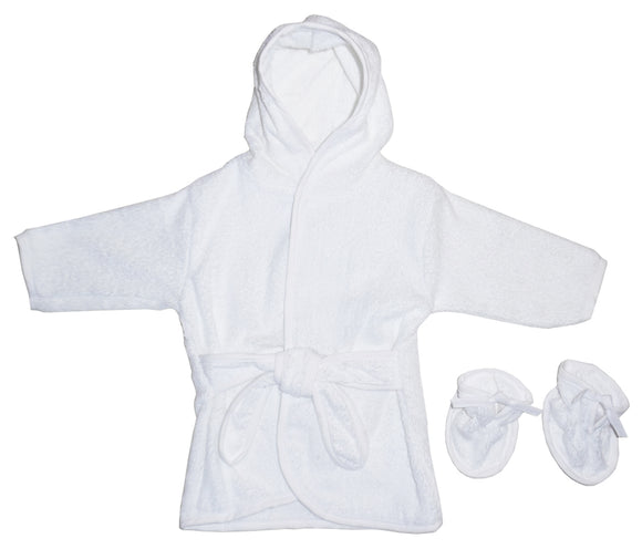 White Terry Robe with White Booties