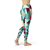 Women's Leggings w/ Colorful Geometric Triangles