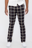 Plaid Slim Fit Trouser Pants Lime Milo