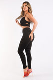 Casual Sports Strappy Sleeve Top & Leggings Set