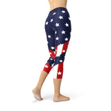 Women's American Flag Capri Leggings