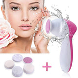 Face Massage Cleansing Brush 5 Pcs Set Yellow Pandora