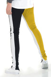 SLICE TRACK PANTS- BLACK/YELLOW/WHITE