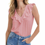 Loose V-neck Chiffon Top