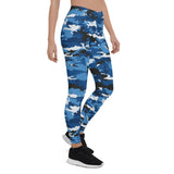 Women's Blue Camo Sports Leggings