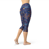 Women's Paisley Butterfly Capri Leggings