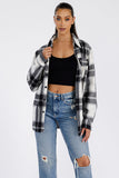 Boyfriend Oversized Soft Flannel Shacket Lime Milo