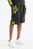 TWO STRIPE CARGO POCKET TRACK SHORTS Lime Milo