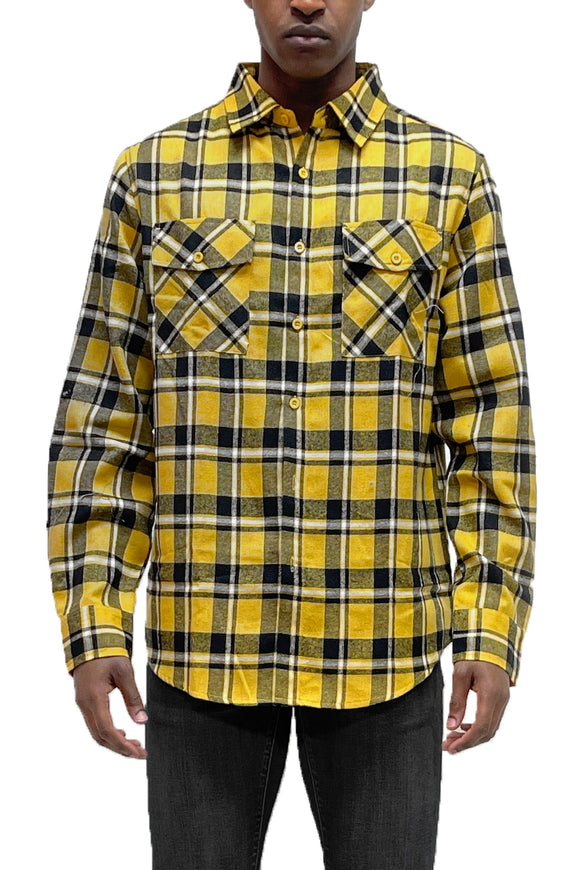Long Sleeve Checkered Flannel Shirt