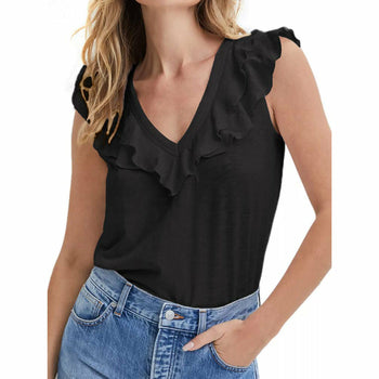 Loose V-neck Chiffon Top