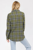 Oversize Boyfriend Plaid Checkered Flannel Lime Milo