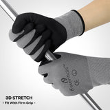 12 Pair Micro Foam Nitrile Work Gloves | Touch Screen | Grey | L Cerise Jasper