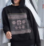 Women's Christmas Faux Embroidered Sweatshirt