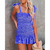Sexy Halter Strap Ruffled Mini Dress Silver Sam