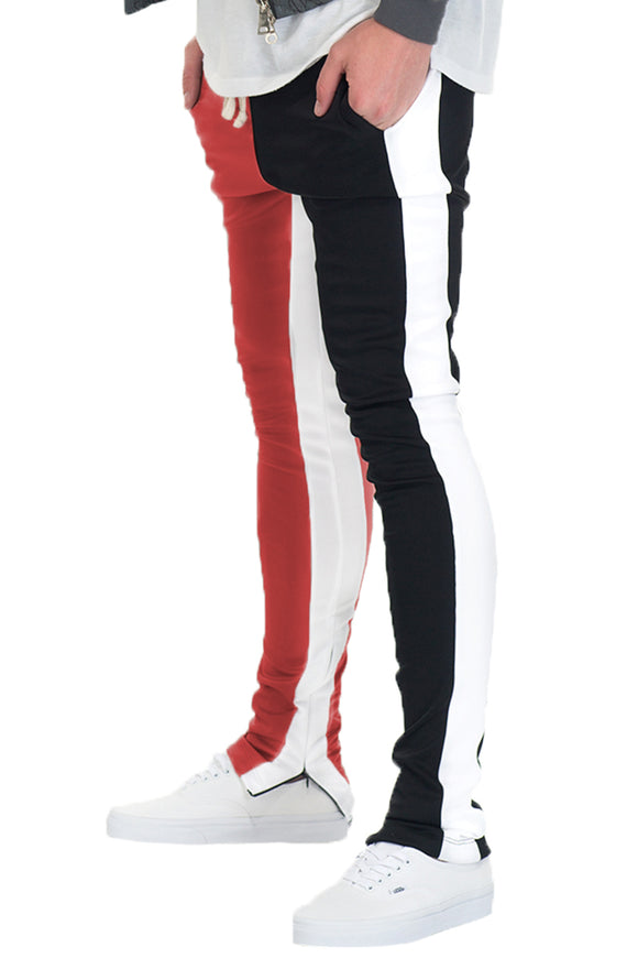 SLICE TRACK PANTS- BLACK/RED/WHITE