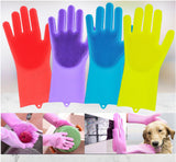 Glove Brush Washing Gloves Silicone Kitchen Cleaning Scrubbing Glove