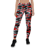 Women's Red & Gray Camo Leggings