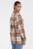 Boyfriend Oversized Soft Flannel Shacket Lime Milo