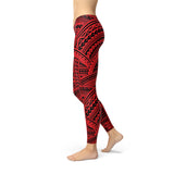 Women's Red Maori Leggings