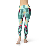 Women's Leggings w/ Colorful Geometric Triangles