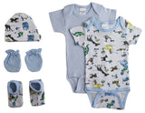 Newborn Baby Boys 5 Pc Layette Baby Shower Gift Emerald Clover