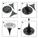 4 LED Solar Powered In-Ground Lights - Set of 4