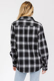 Oversize Boyfriend Plaid Checkered Flannel Lime Milo