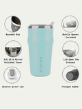DRINCO 20oz Insulated Tumbler Beer Mug-Bottle Opener THOR-(Aquamarine) Orchid Lavender