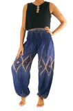 Blue PEACOCK Eye Women's Harem Pants