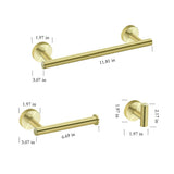 3 Piece Golden Bathroom Hardware Set
