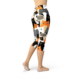 Women's All Over Print Cats Capri Leggings