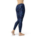 Women's Blue Mermaid Scale Leggings