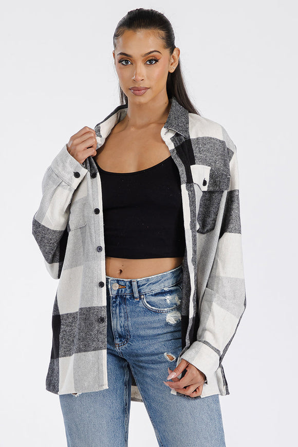 Boyfriend Oversized Soft Flannel Shacket Lime Milo
