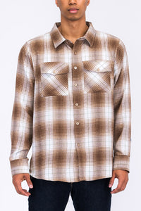 Long Sleeve Checkered Flannel Shirt