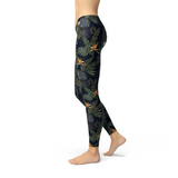Women's Bird of Paradise Black Leggings