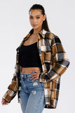 Boyfriend Oversized Soft Flannel Shacket Lime Milo