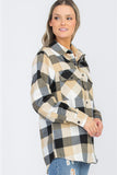 Oversize Boyfriend Plaid Checkered Flannel Lime Milo