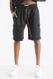 TWO STRIPE CARGO POCKET TRACK SHORTS Lime Milo