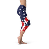 Women's American Flag Capri Leggings