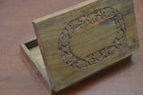 Handmade Carved Flower Storage Wood Box