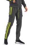 TWO STRIPE CARGO POCKET TRACK PANTS Lime Milo