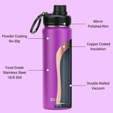 DRINCO® 22oz Stainless Steel Sport Water Bottle - Deep Purple Orchid Lavender