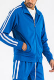 Two Stripe Zip Up Track Jacket Lime Milo