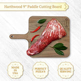 Härthwood Walnut Wood Cutting Board with Handle 12"x12" Sky Blue Hestia