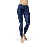 Women's Blue Mermaid Scale Leggings