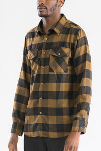 Long Sleeve Checkered Flannel Shirt